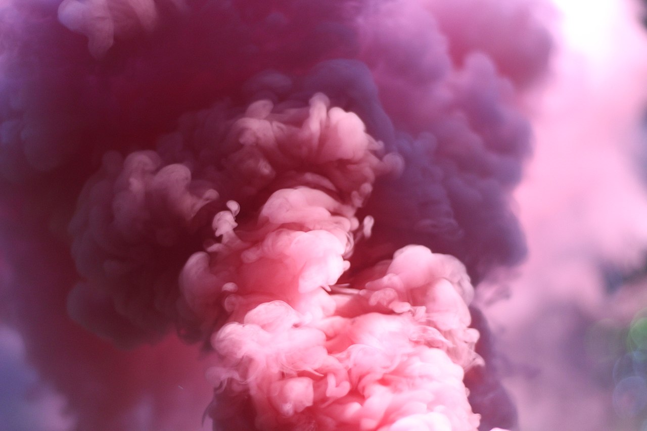 Pink smoke.